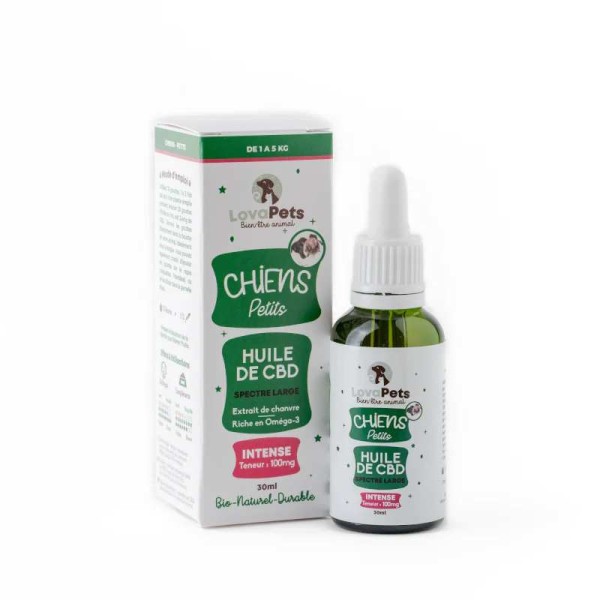 Huile CBD bio Petit Chien Broad Spectrum 100mg / Lovapets